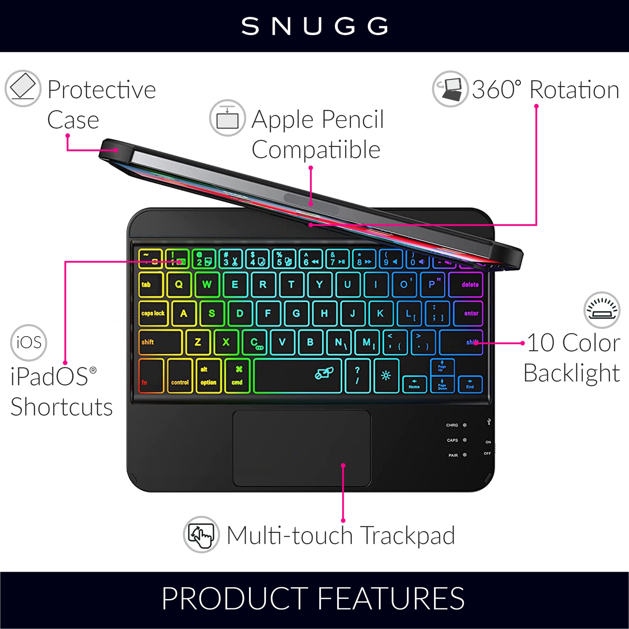 iPad Mini 6 Case with Keyboard (2021 - 6th Gen) - Snugg.com